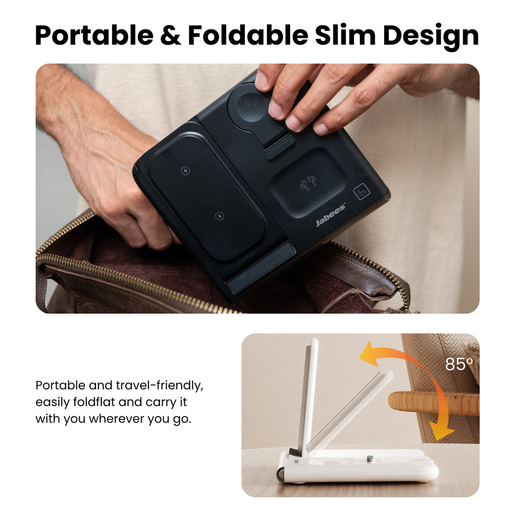 Jabees PowerGlow 4in1 Foldable Wireless Charging Station With LED Night Light