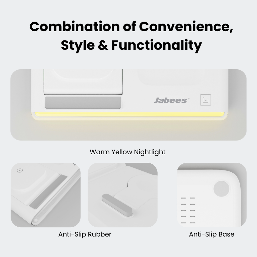 Jabees PowerGlow 4in1 Foldable Wireless Charging Station With LED Night Light